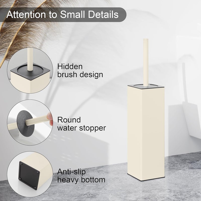 BVL Toilet Brush and Holder Set White Freestanding for Bathroom - Image 5